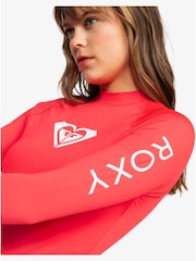 Roxy Red Whole Hearted Long Sleeve Logo Rash Vest - Image 6 of 6