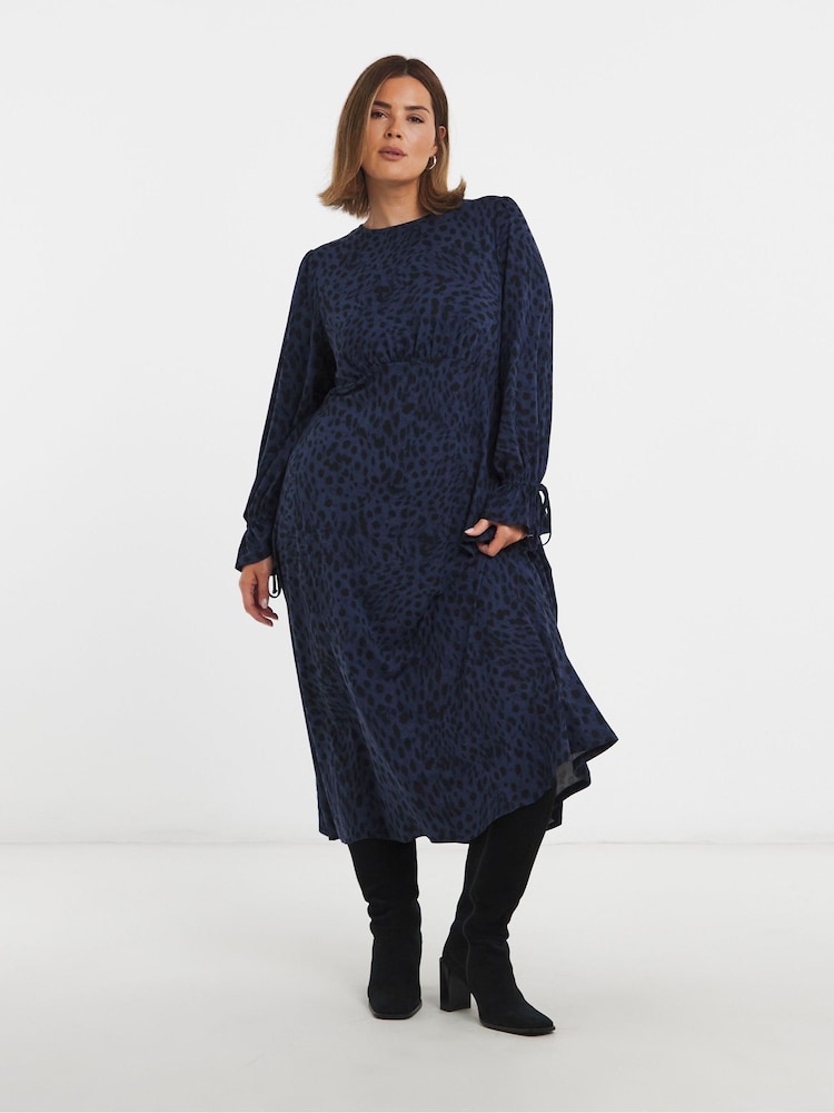 Simply Be Blue Supersoft Midi Dress - Image 1 of 4 Simply Be Blue Supersoft Midi Dress - Image 1 of 4