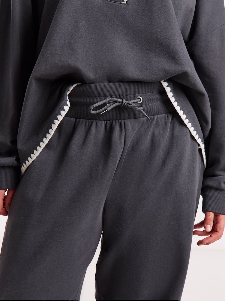 Simply Be Grey Whipsitch Barrel Leg Joggers - Image 4 of 4 Simply Be Grey Whipsitch Barrel Leg Joggers - Image 4 of 4