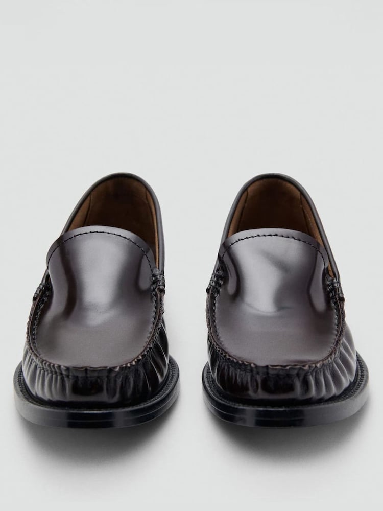 Mango Black Patent Rich Chocolate Loafers - Image 4 of 4 Mango Black Patent Rich Chocolate Loafers - Image 4 of 4