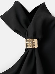 Mango Black One Shoulder Gold Detail Blouse - Image 6 of 7