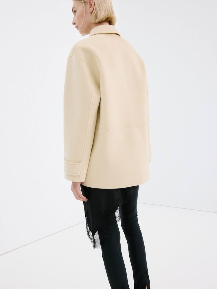 Mango Yellow Oversized Wool Blend Coat - Image 2 of 7 Mango Yellow Oversized Wool Blend Coat - Image 2 of 7