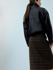 Mango Brown Check Midi Skirt - Image 2 of 5