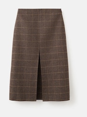 Mango Brown Check Midi Skirt - Image 4 of 5