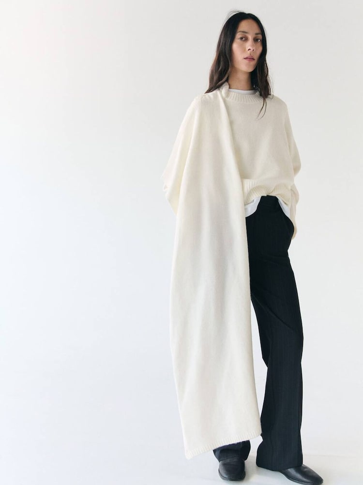 Mango White Wrap Detail Jumper - Image 1 of 5