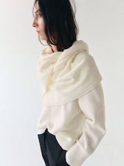 Mango White Wrap Detail Jumper - Image 2 of 5