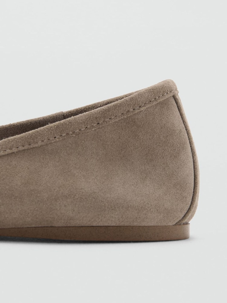 Mango Suede Bow Ballet Flats - תמונה 3 מתוך 3 Mango Suede Bow Ballet Flats - תמונה 3 מתוך 3