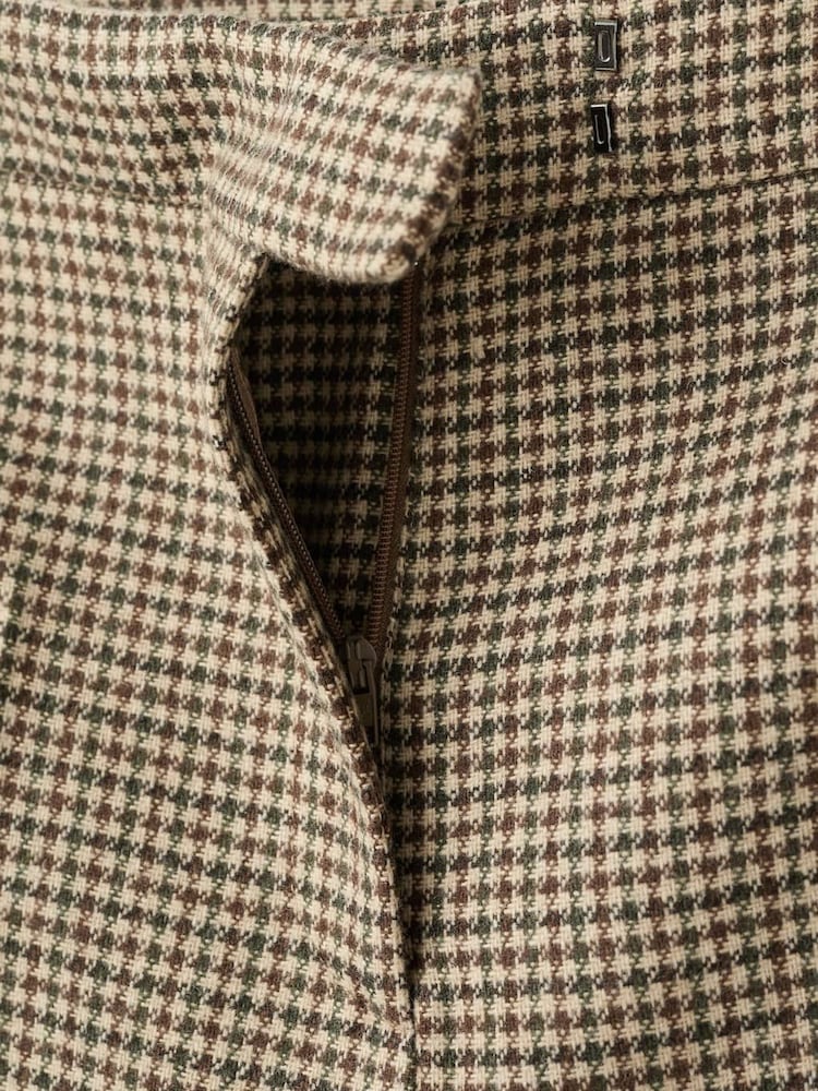 Mango Brown Check Smart Straight Leg Trousers - Image 6 of 6