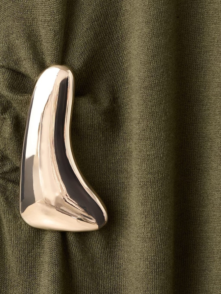 Mango Green Knitted Gold Hardwear Detail Maxi Dress - Image 12 of 12