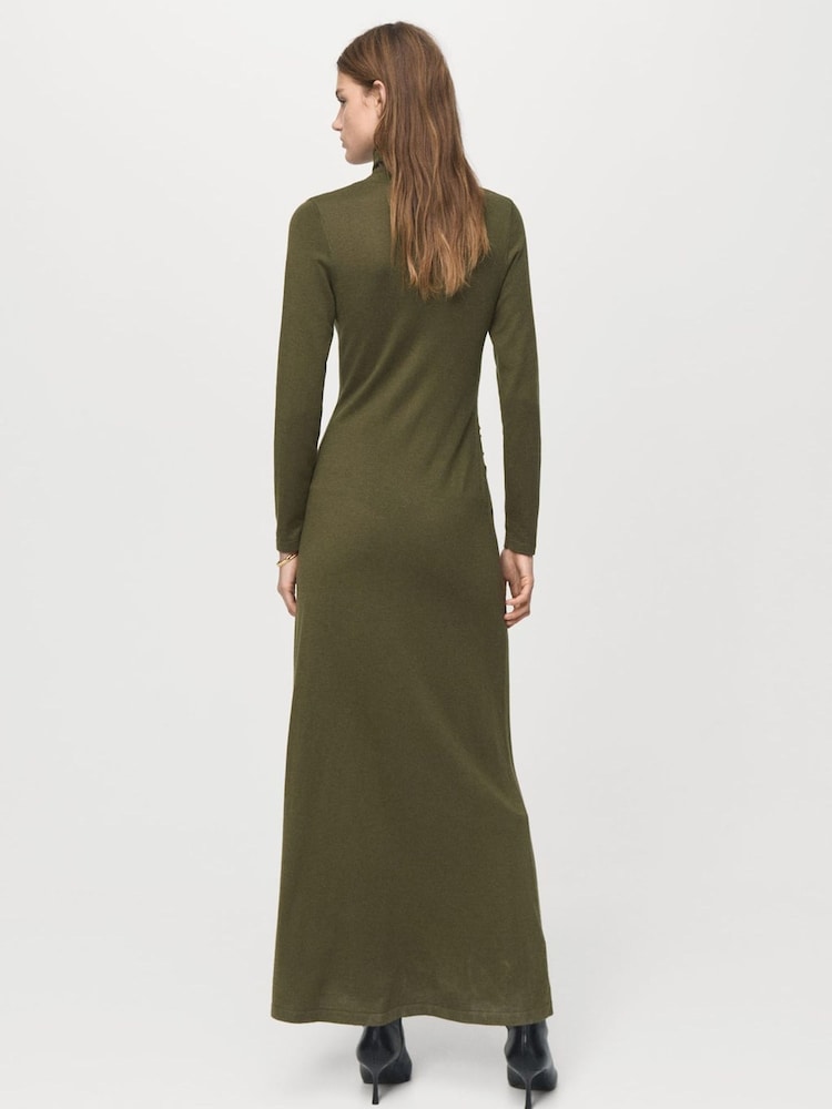 Mango Green Knitted Gold Hardwear Detail Maxi Dress - Image 2 of 7 Mango Green Knitted Gold Hardwear Detail Maxi Dress - Image 2 of 7