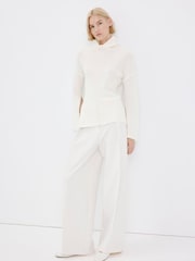 Mango White Flute Sleeve Roll Neck Jumper - Image 3 of 5