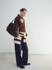 Mango Red Suede Short Button Through Jacket - Image 3 of 6