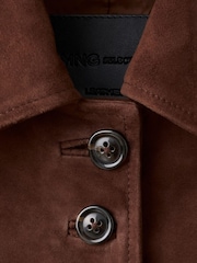 Mango Red Suede Short Button Through Jacket - Image 6 of 6