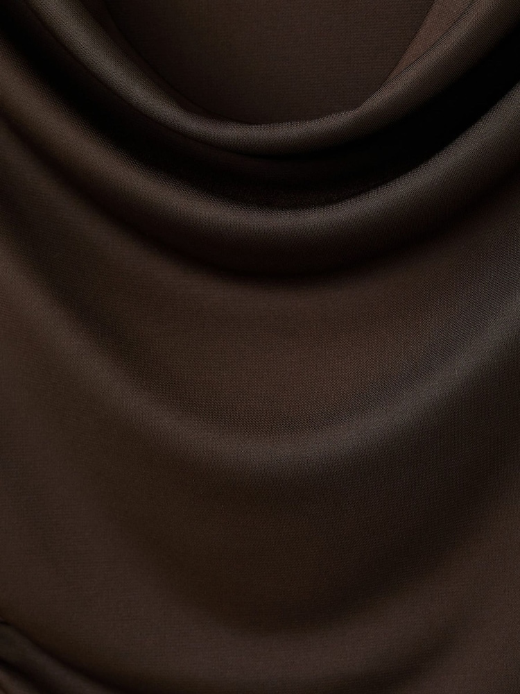 Mango Brown Cowl Neck Draped T-Shirt - Image 6 of 6 Mango Brown Cowl Neck Draped T-Shirt - Image 6 of 6