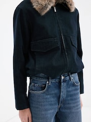 Mango Blue Low Waist Straight Button Jeans - Image 3 of 6