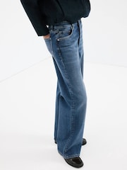 Mango Blue Low Waist Straight Button Jeans - Image 4 of 6