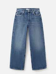 Mango Blue Low Waist Straight Button Jeans - Image 5 of 6