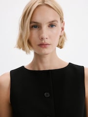 Mango Black Round Neck Waistcoat - Image 4 of 7