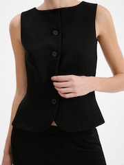 Mango Black Round Neck Waistcoat - Image 5 of 7