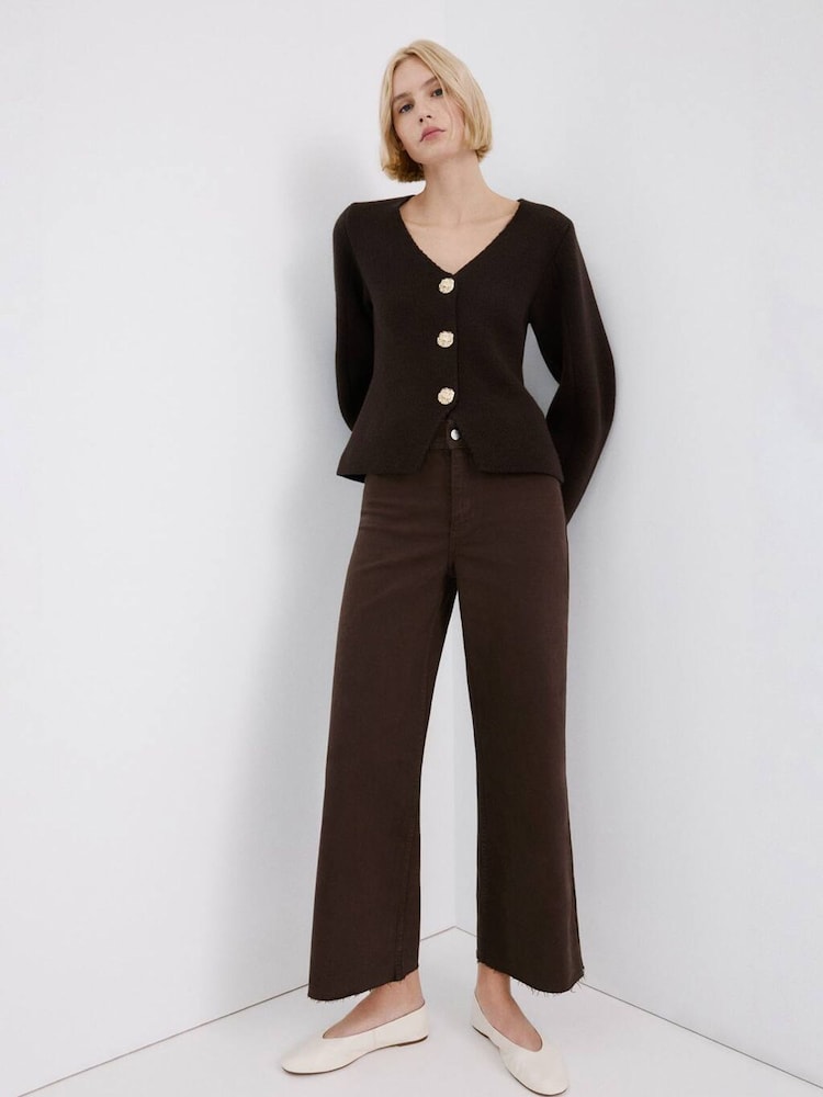 Mango Brown Culotte High Rise Jeans - Image 1 of 6