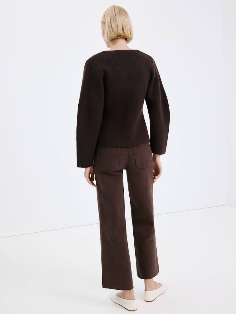 Mango Brown Culotte High Rise Jeans - Image 2 of 6