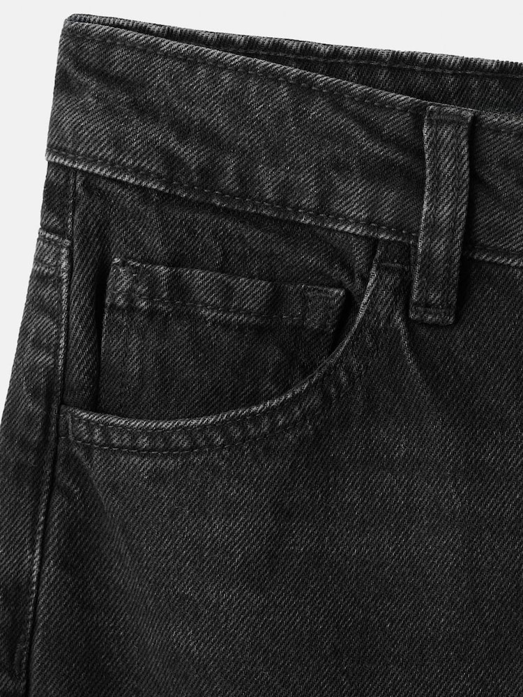 Mango Black Wide Leg High Waisted Cotton Jeans - Image 6 of 6 Mango Black Wide Leg High Waisted Cotton Jeans - Image 6 of 6