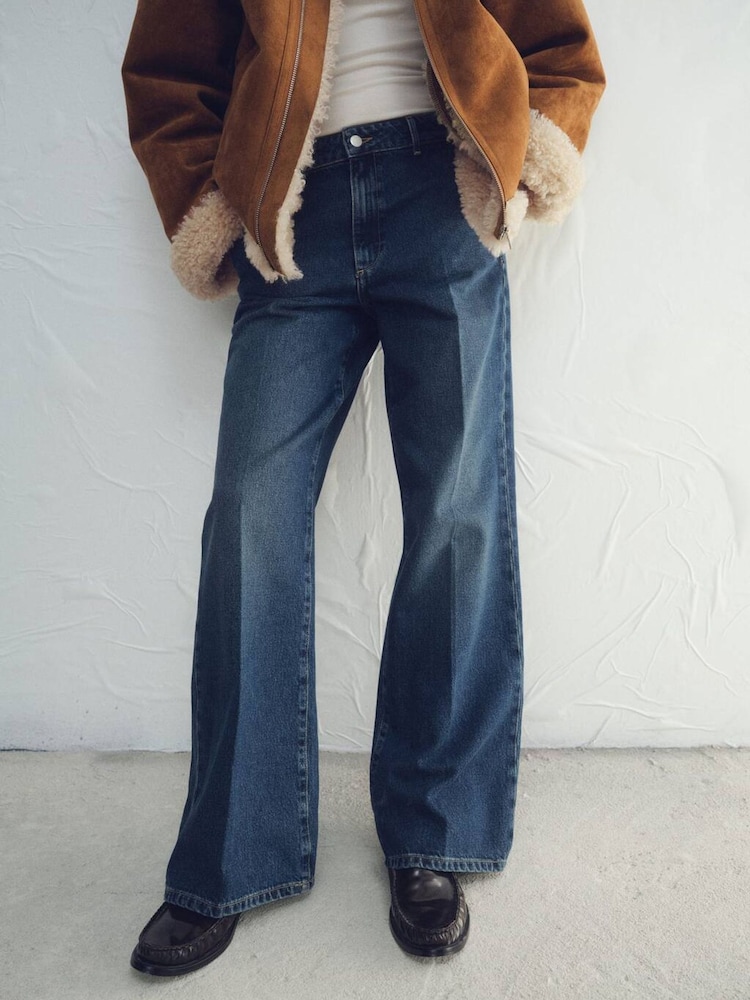 Mango Blue Wide Leg Jeans - Image 1 of 5