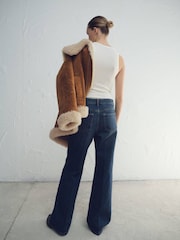 Mango Blue Wide Leg Jeans - Image 3 of 5