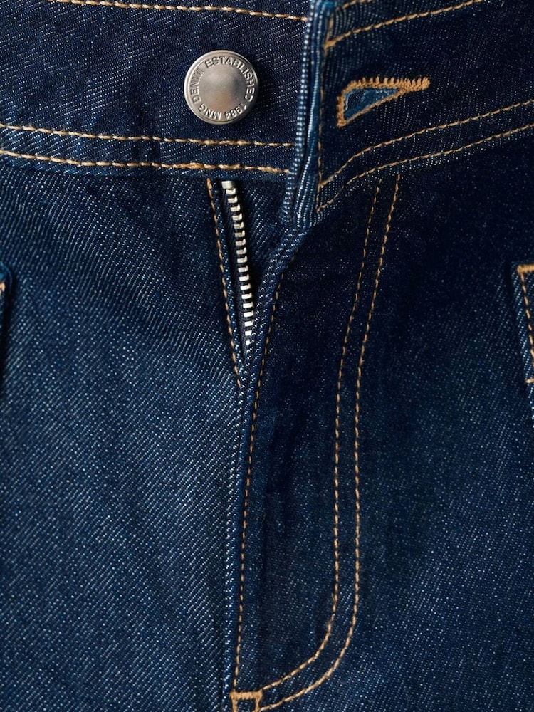 Mango Dark Blue Wide Leg Pocket Detailed Jeans - Image 6 of 6 Mango Dark Blue Wide Leg Pocket Detailed Jeans - Image 6 of 6