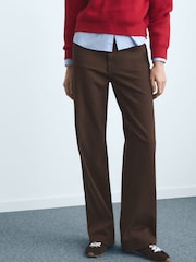 Mango Brown Wide Leg High Waisted Cotton Jeans - Image 2 of 5