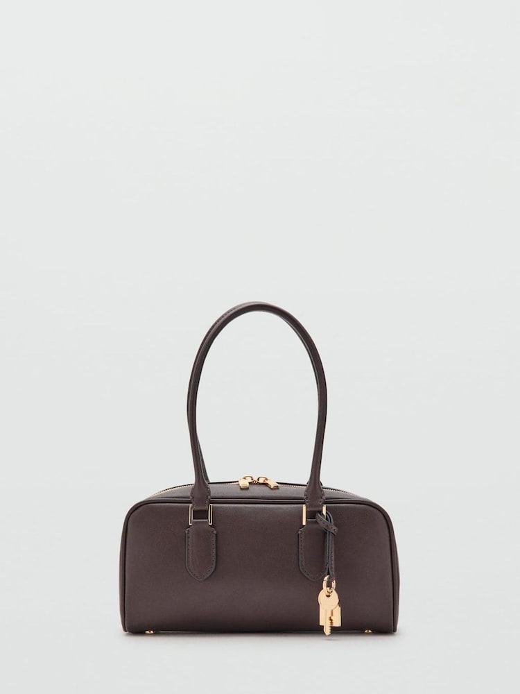 Mango Brown Leather Effect Bowling Bag - Image 2 of 4