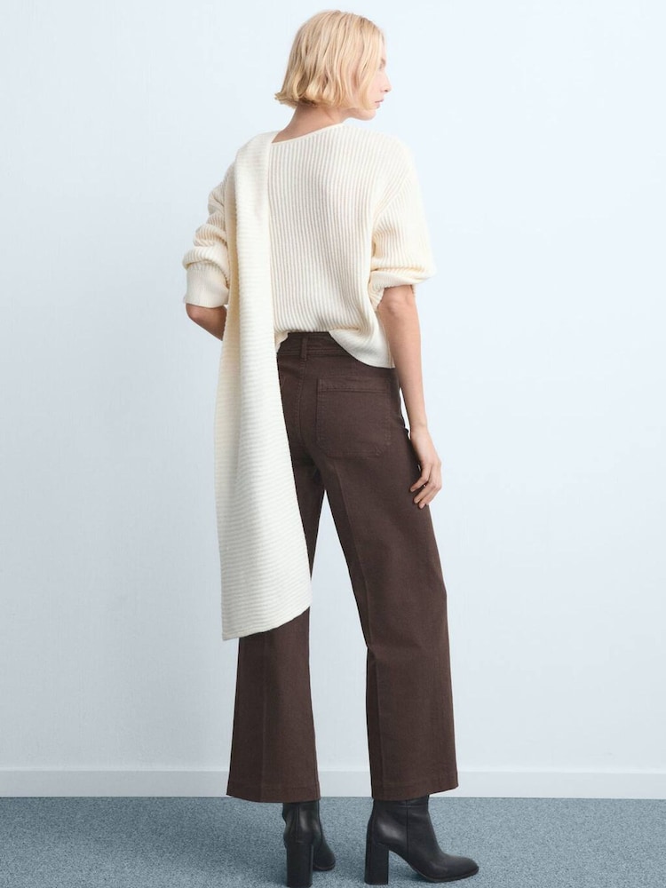 Mango Brown Wide Leg Pocket Detailed Jeans - Image 2 of 6 Mango Brown Wide Leg Pocket Detailed Jeans - Image 2 of 6