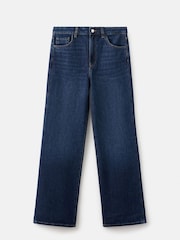 Mango Blue Wide Leg High Waisted Cotton Jeans - Image 4 of 5