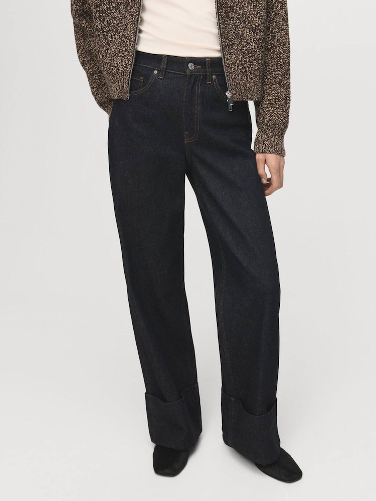 Mango Black Wide Leg Jeans - Image 1 of 6