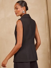 Love & Roses Black Sleeveless Waistcoat - Image 5 of 6