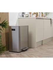 Salter Silver Dual 60L Pedal Bin - Image 5 of 11