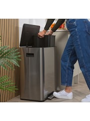 Salter Silver Dual 60L Pedal Bin - Image 7 of 11