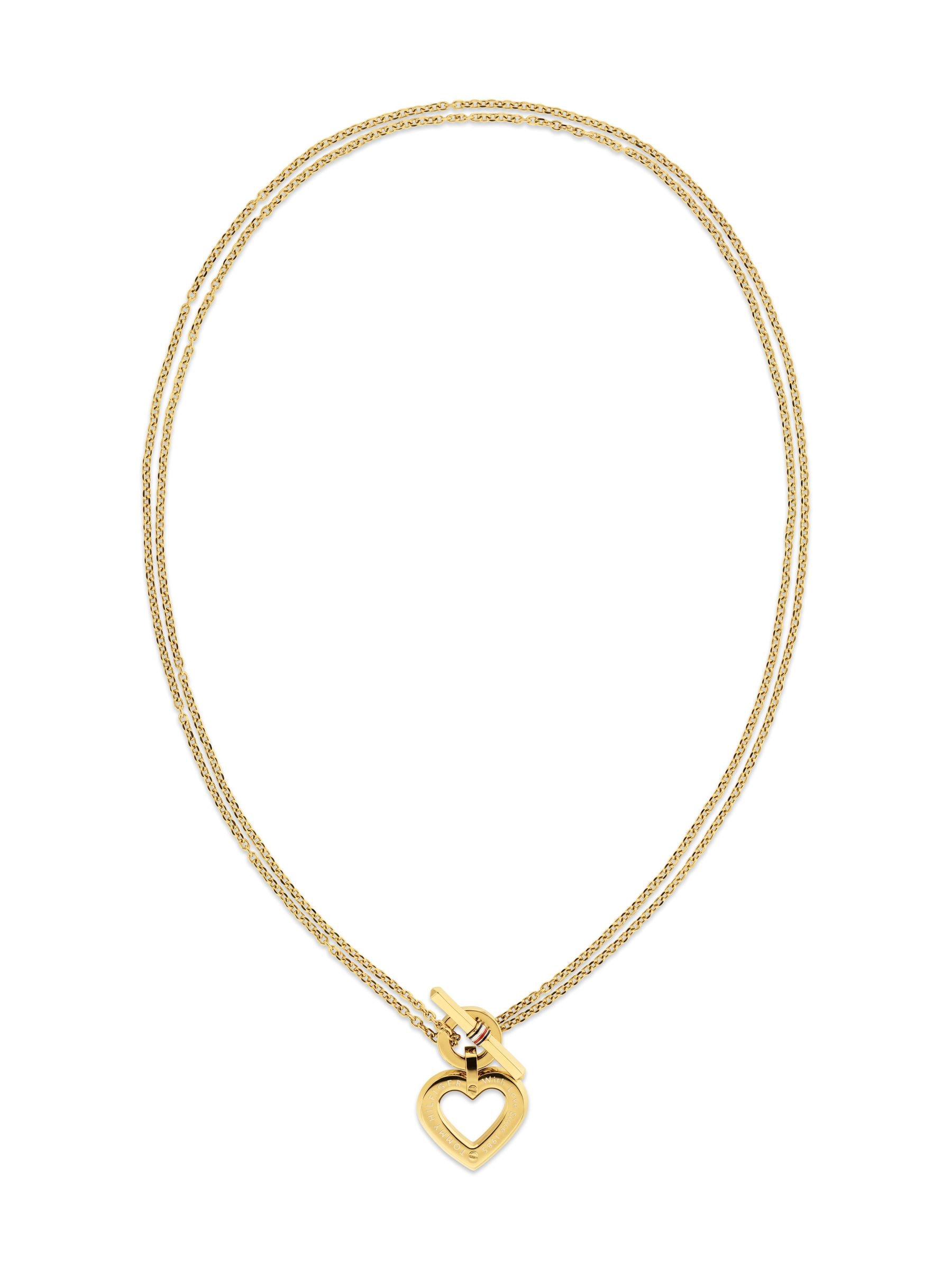 Tommy Hilfiger Toggle Heart Ladies Necklace Gold - Image 2