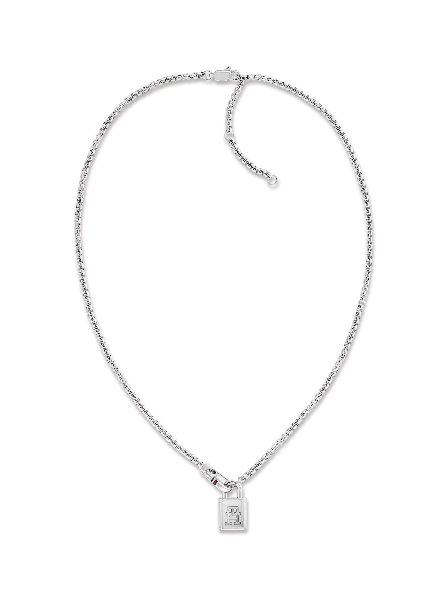 Tommy Hilfiger Women's Stainless Steel Necklace & TH Monogram Lock Pendant - Image 3