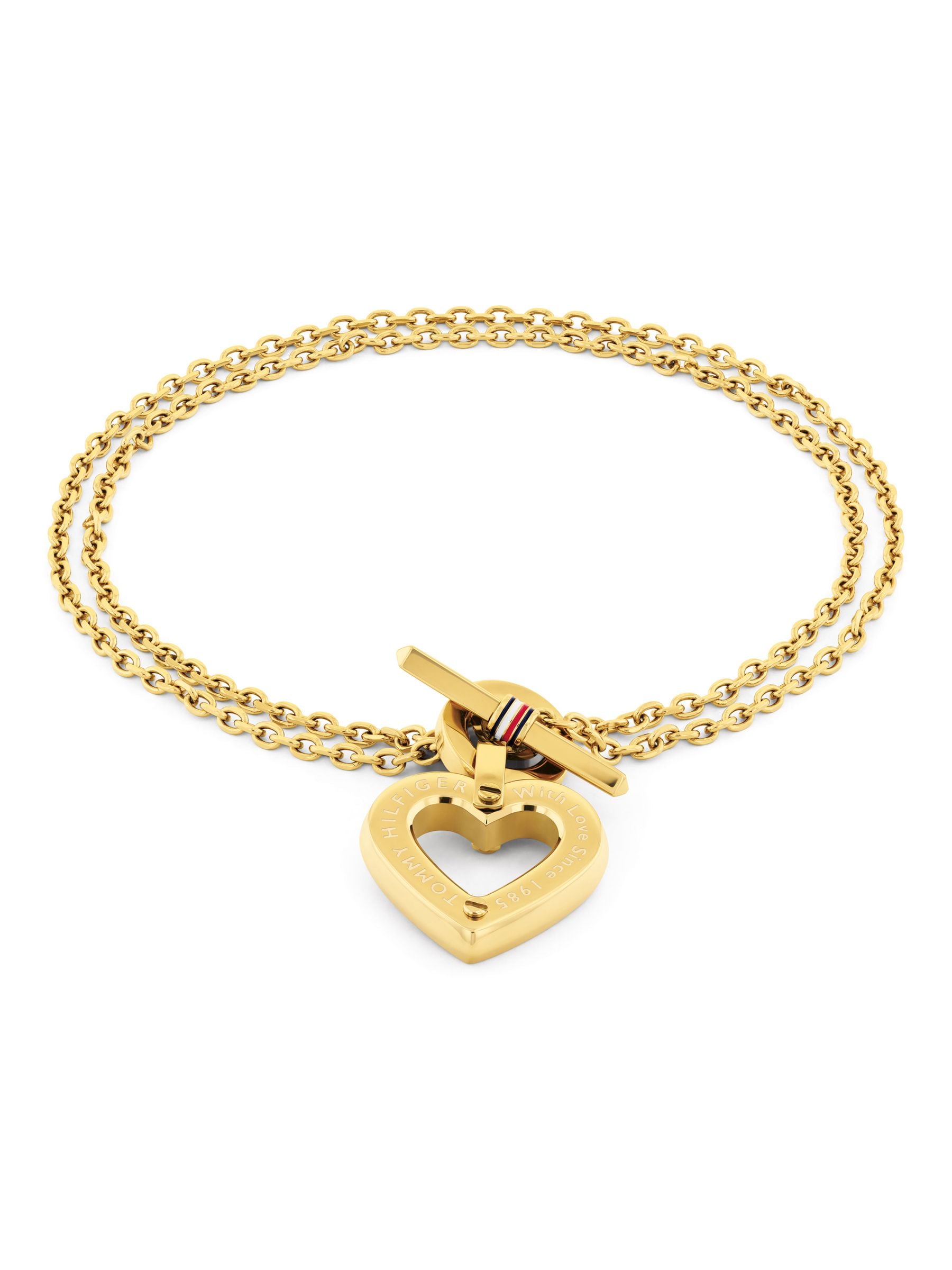 Tommy Hilfiger Jewelry Women's Doble Chain Bracelet in Yellow Gold with a Heart Charm - 2780970 - Image 4