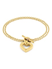 Tommy Hilfiger Gold Plated Bracelet With Toggle Heart Pendant - Image 1 of 3