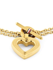 Tommy Hilfiger Gold Plated Bracelet With Toggle Heart Pendant - Image 2 of 3