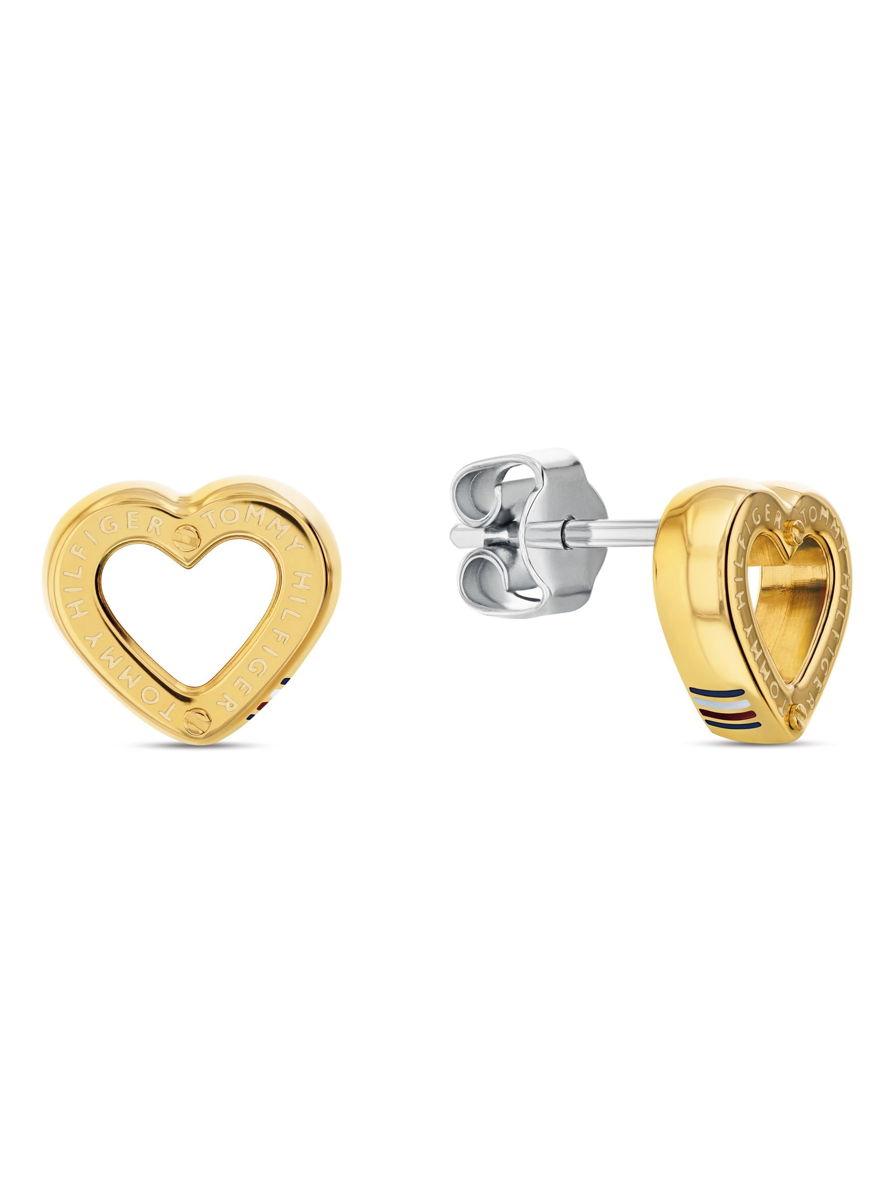 Tommy Hilfiger Toggle Heart Ladies Earrings Gold - Image 2
