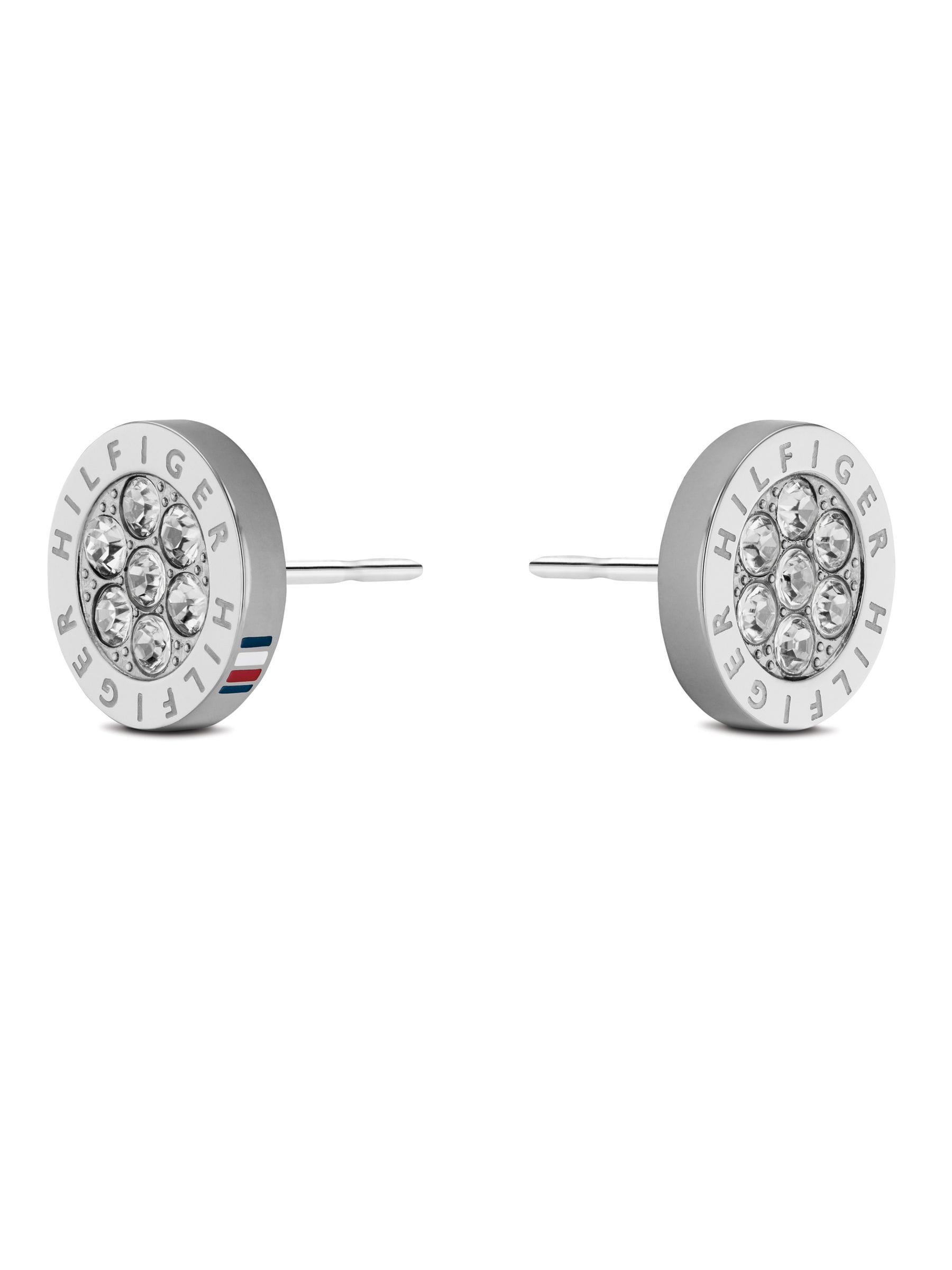 Tommy Hilfiger Women's Silver Tone Crystal Centred Stud Earrings - Image 2