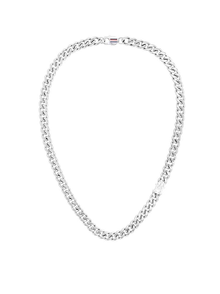 Tommy Hilfiger Silver Tone TH85 Stainless Steel Curb Chain Necklace - Image 1 of 3