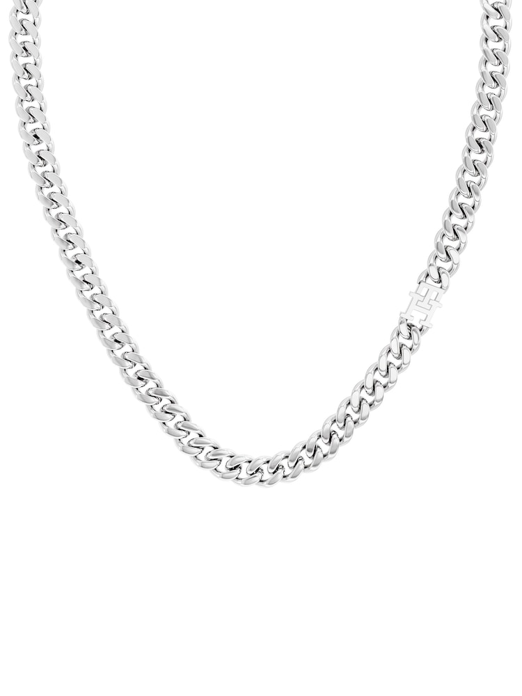 Tommy Hilfiger Silver Tone TH85 Stainless Steel Curb Chain Necklace - Image 2 of 3