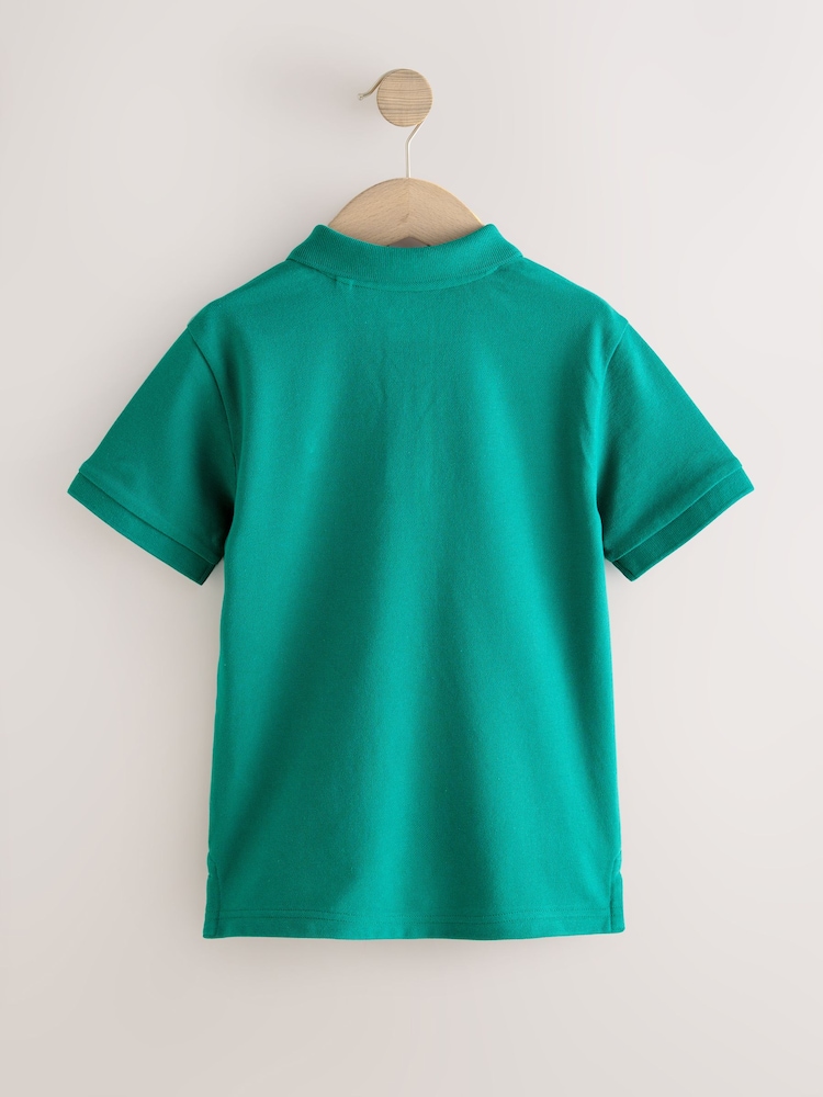 Green Short Sleeve Polo Shirt (3-16yrs) - Image 2 of 5 Green Short Sleeve Polo Shirt (3-16yrs) - Image 2 of 5
