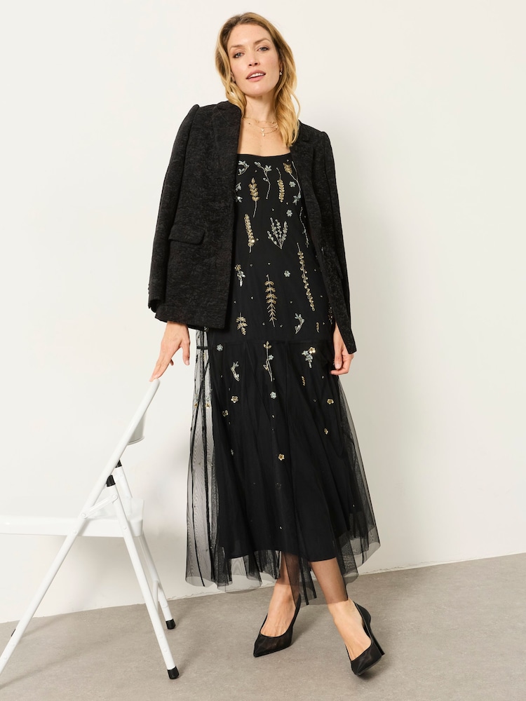 FatFace Neeva Black Beaded Strappy Maxi Dress - Image 2 of 9 FatFace Neeva Black Beaded Strappy Maxi Dress - Image 2 of 9