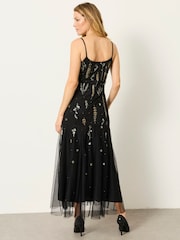 FatFace Neeva Black Beaded Strappy Maxi Dress - Image 3 of 9