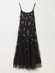 FatFace Neeva Black Beaded Strappy Maxi Dress - Image 9 of 9